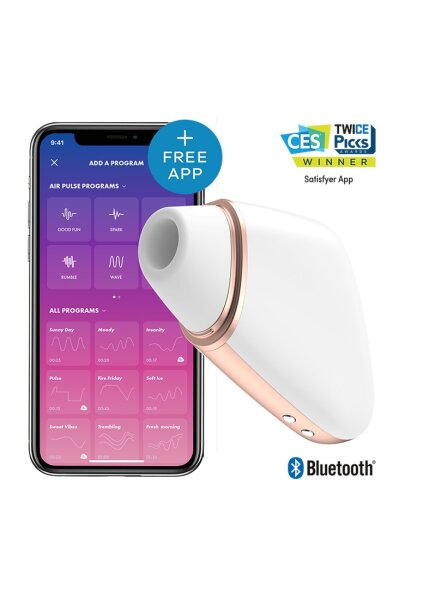 Liebesdreieck Luftpulsstimulator + Vibration Weiss | Satisfyer