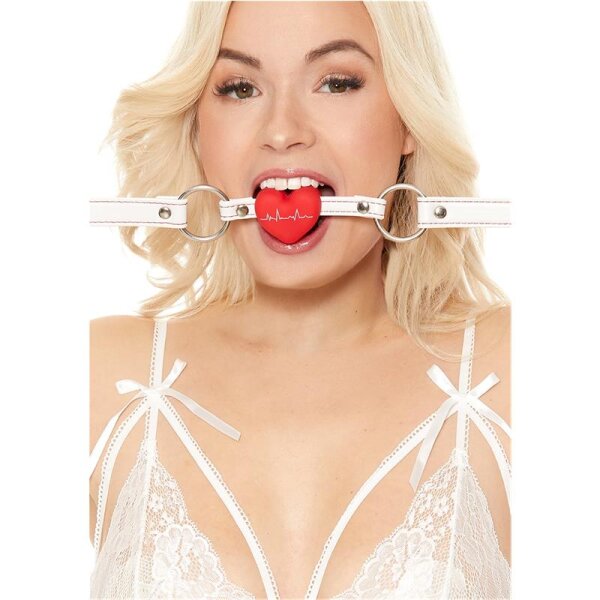 Bâillon Coeur En Silicone Thème Infirmière Blanc | Ouch!