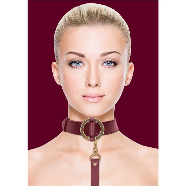 Halo Halsband Mit Leine Burgund