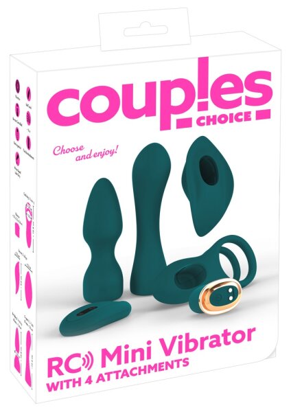 Mini Vibromasseur RC Avec 4 Accessoires | Couples Choice