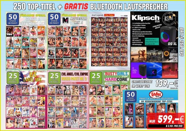 250er Top-Titel Paket + Gratis Bluetooth Lautsprecher (Klipsch Gig XL)